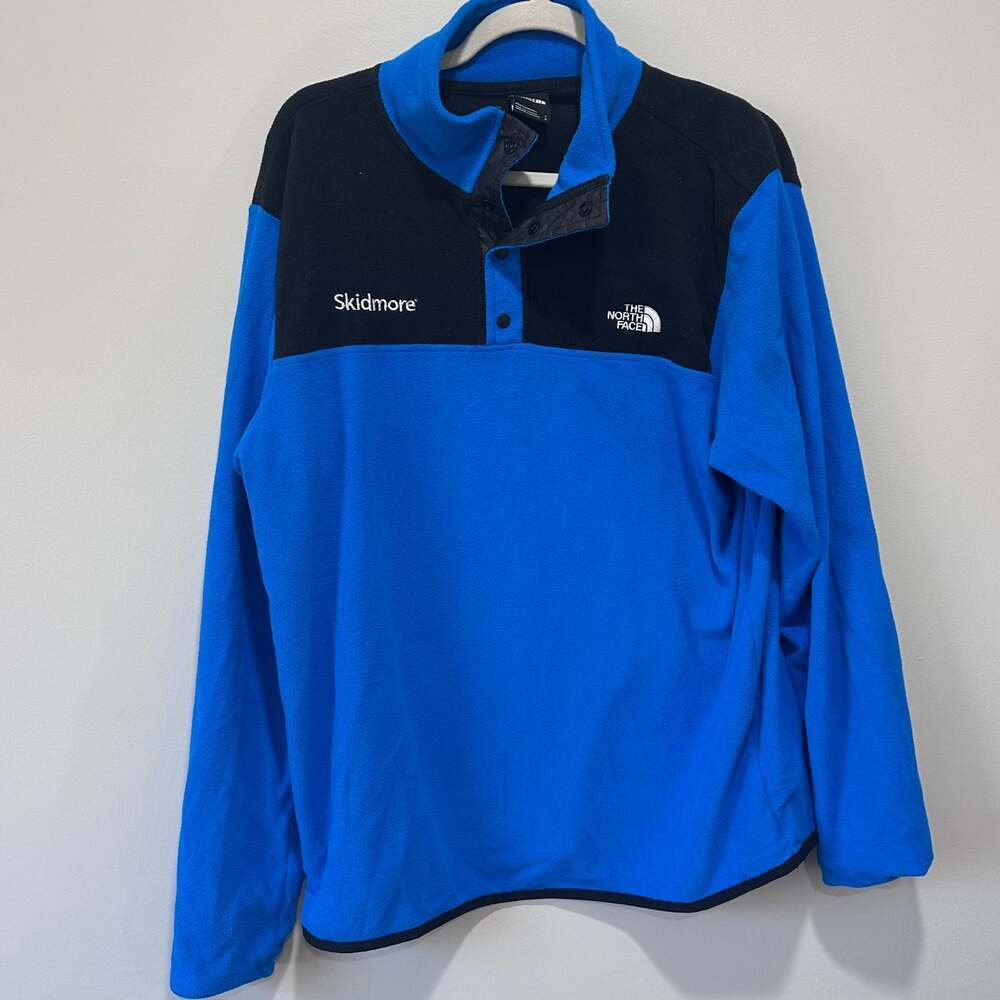 The North Face Men's TKA Glacier Snap-Neck Pullover Fleece Blue/Black